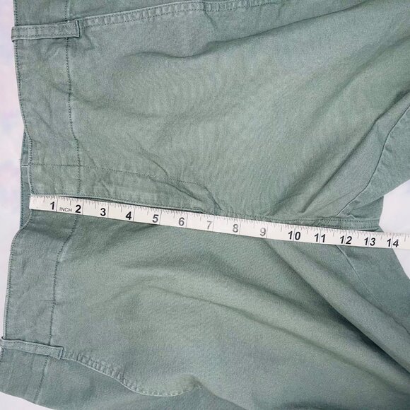 A New Day Wide-Leg Green Cotton-Blend Trousers With Back Pockets - Picture 11 of 12
